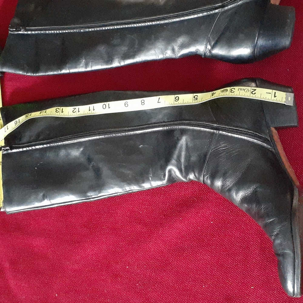 Salvatore Ferragamo Black Leather Knee-High Boots - Picture 15 of 16